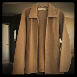 Brown soft 100% wool button-up cardigan